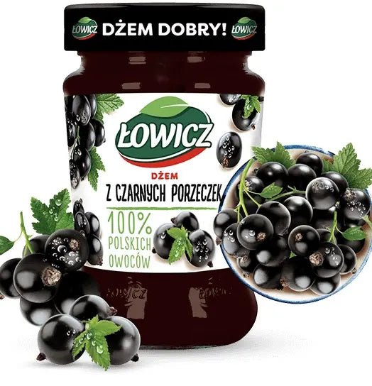Łowicz Schwarze Johannisbeere Konfitüre 280g kaufen - Dzem Czarna Porzeczka - Polskashop24.de - Online Supermarkt mit Lebensmittel aus Polen