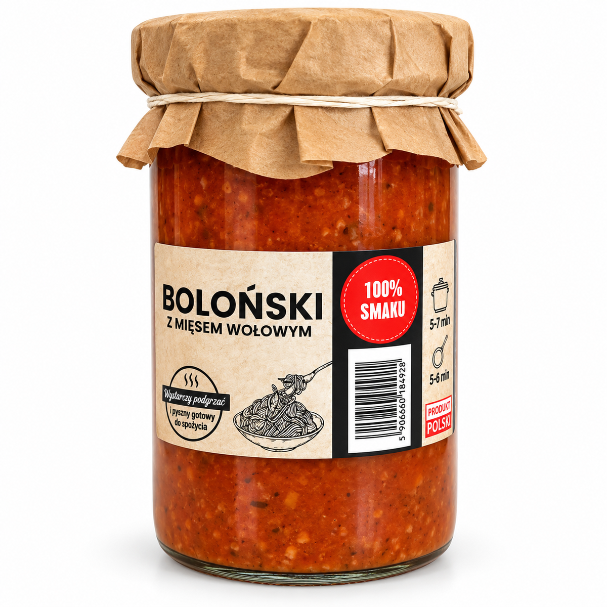 Mielczarek Sos Boloński z mięsem wołowym 490 g – Bolognese-Sauce mit Rindfleisch