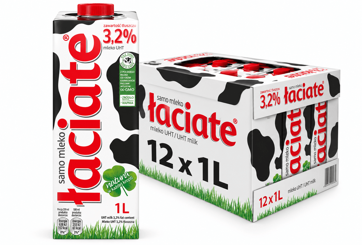 Milch Mleko Łaciate 3,2% UHT 1L - Mlekpol - Polskashop24