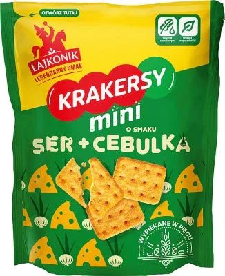 Mini Cracker Käse und Zwiebel - Krakersy Ser i Cebulka 100g - Lorenz - Polskashop24