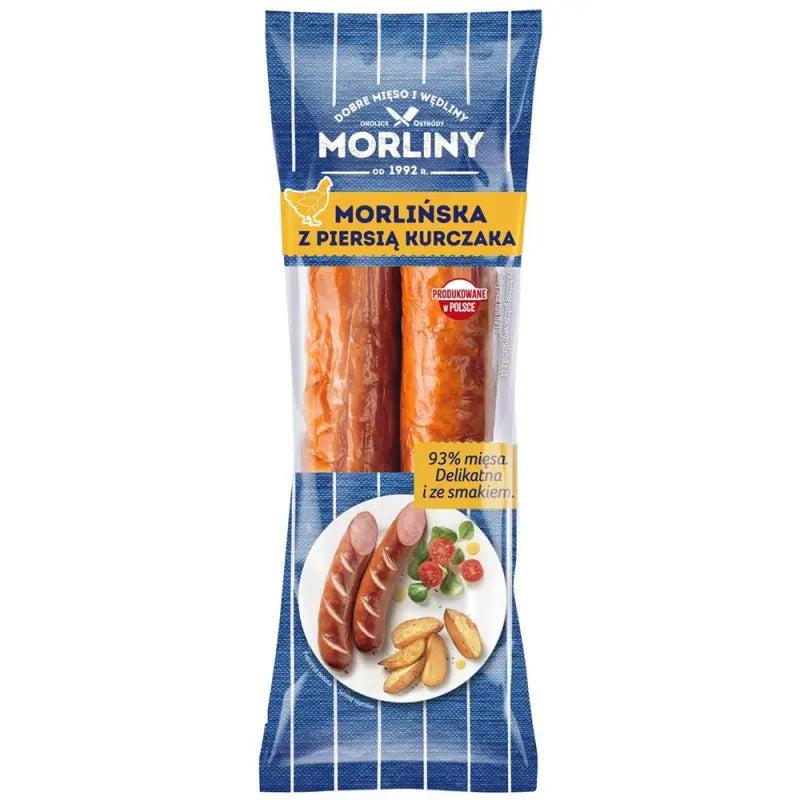 Morlinska Hähnchenbrustwurst von Morliny - geräuchert und gedämpft, 400g, perfekt für Kinder und Erwachsene