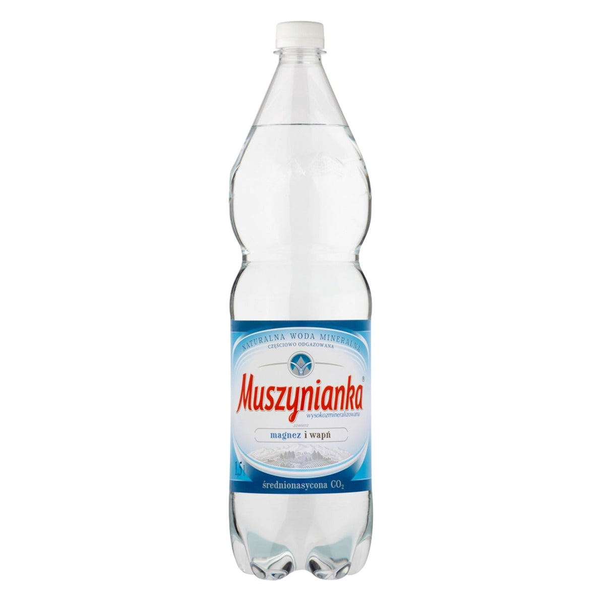 Muszynianka gazowana 1,5 L – polnisches natürliches Mineralwasser mit Kohlensäure in der PET-Flasche