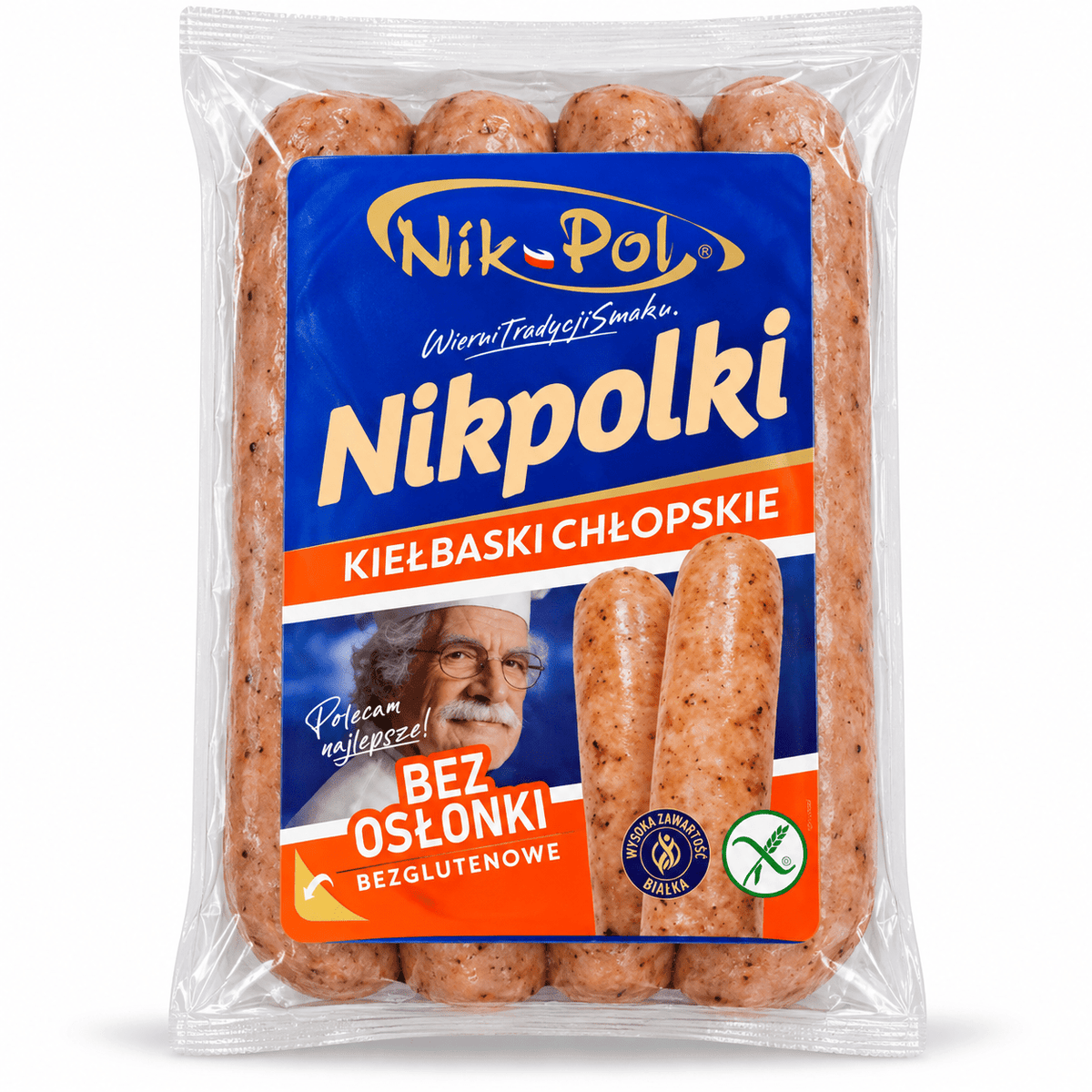 Nik-Pol Nikpolki Kiełbaski Chłopskie – polnische Bauernwürstchen ohne Hülle, 330 g