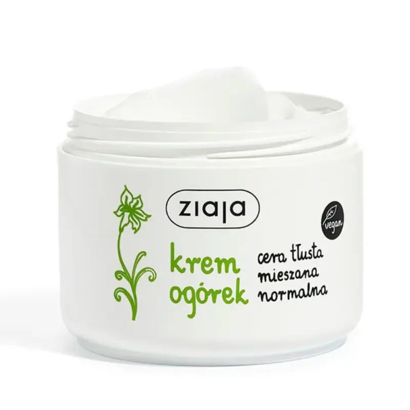 Ziaja Gurken Creme 100ml - Krem ogórkowy mit natürlichem Gurkenextrakt für feuchtigkeitsspendende Gesichtspflege