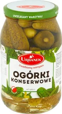 Urbanek Gewürzgurken 920g Glas - polnische eingelegte Gurken Ogorki Konserwowe mit Dill und Gewürzen