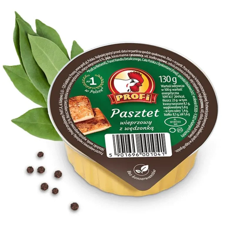 Ländliche Schweinepastete mit Räucherspeck - Pasztet Wiejski Wieprzowy z Wędzonką 130g (12er Karton)- Profi