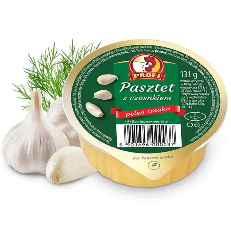 Profi Pasztet z czosnkiem - Polnische Pastete mit Knoblauch 131g Konserve