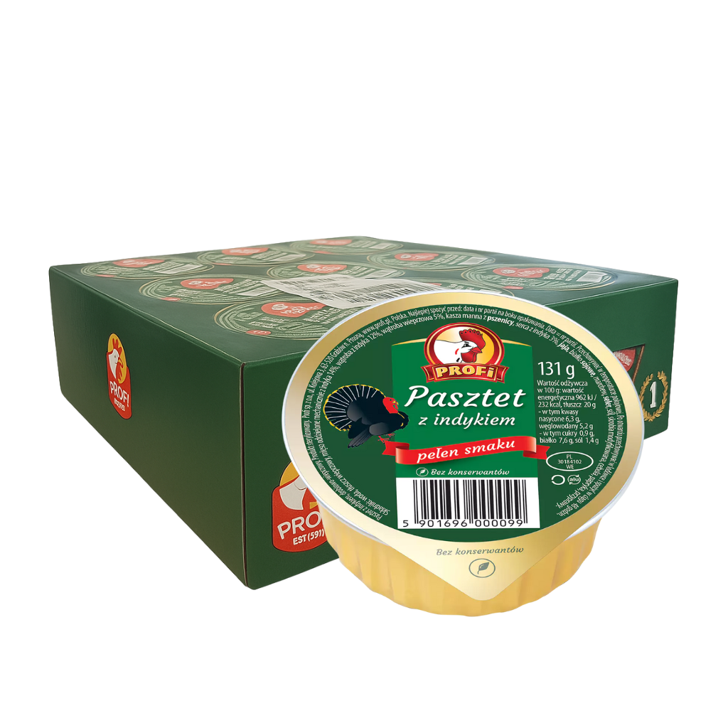 Profi Pasztet z Indykiem Putenfleisch-Brotaufstrich 131g Dose im 24er Karton - polnische Pastete mit Putenleber