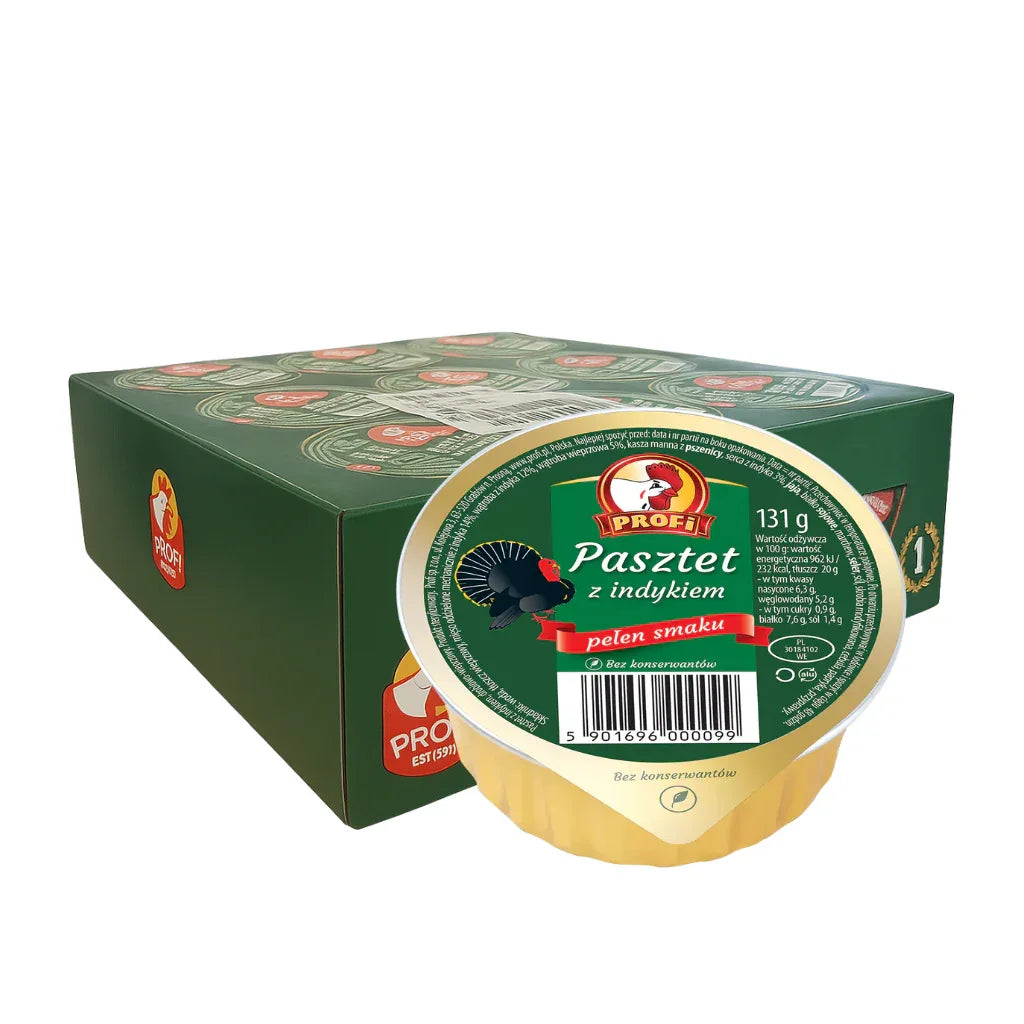 Profi Pasztet z Indykiem Putenfleisch-Brotaufstrich 131g Dose im 24er Karton - polnische Pastete mit Putenleber