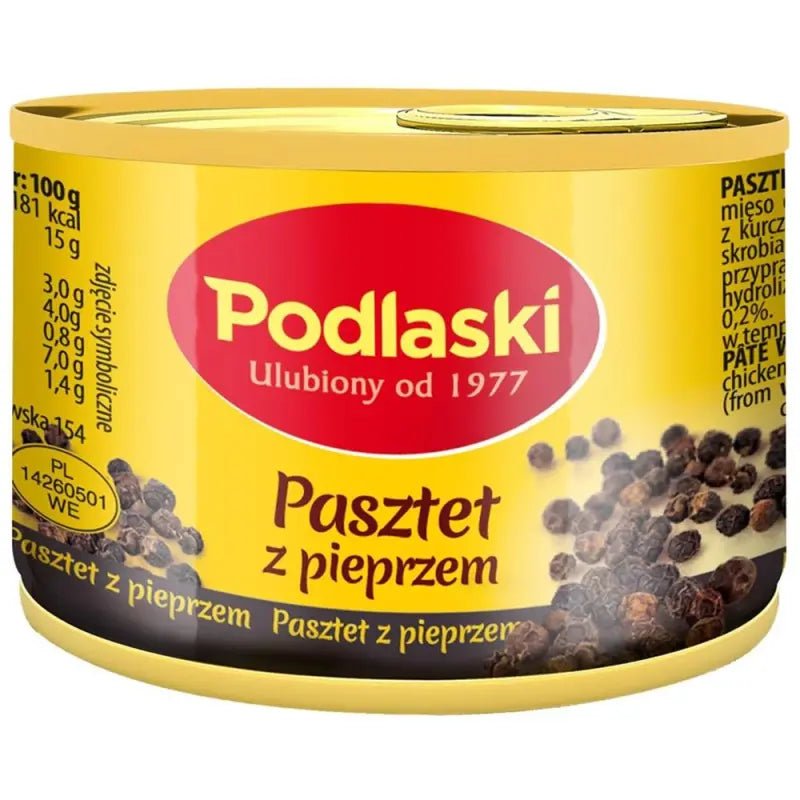 Polnische Geflügel - Pastete kaufen - Pasztet z pieprzem mit Pfeffer 155g - Podlaski - Polskashop24.de - Online Supermarkt mit Lebensmittel aus Polen