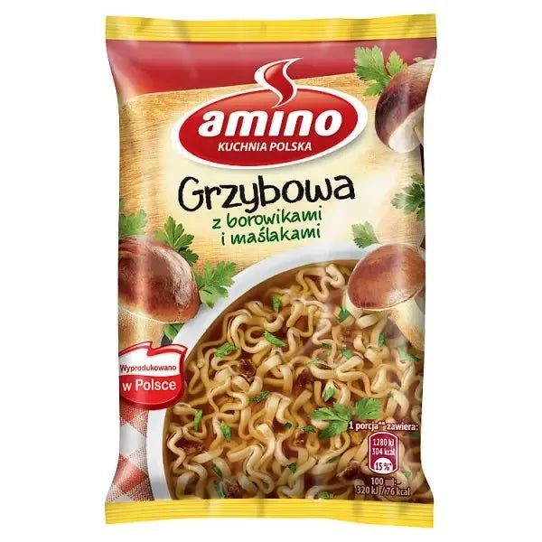 Polnische Pilzsuppe Instant - Nudelsuppe - Grzybowa zupka chińska 57g - Amino - Polskashop24