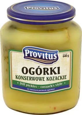 Provitus Gewürzgurken Kozackie Ogorki 640g kaufen - Polskashop24.de - Online Supermarkt mit Lebensmittel aus Polen