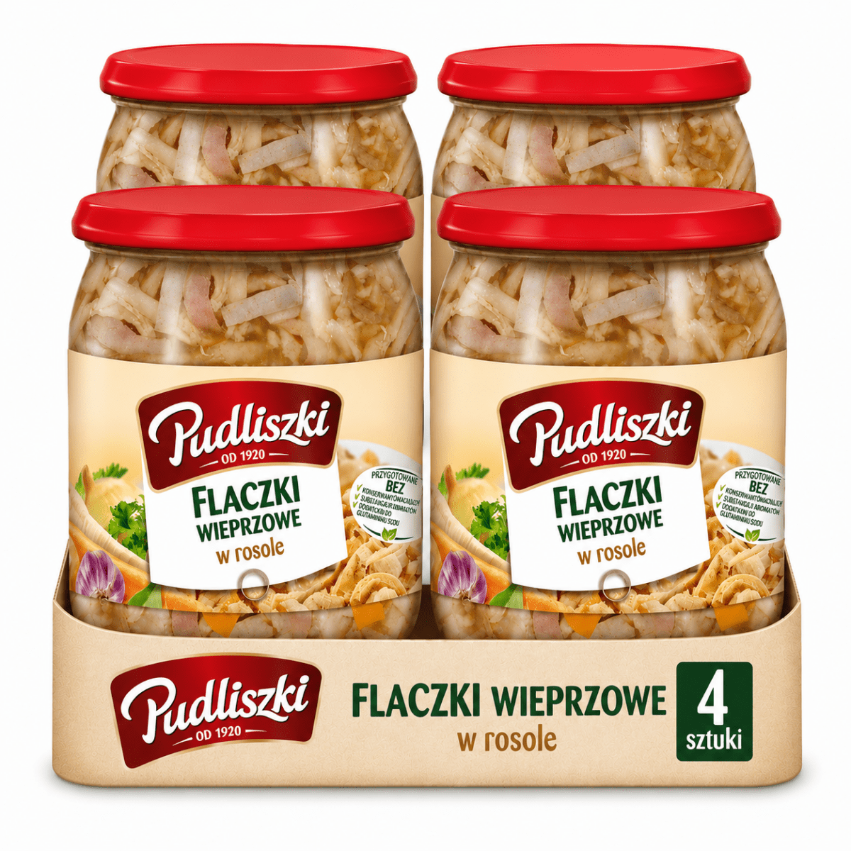 Pudliszki Schweinepansen in Brühe 4er Bundle 4x500g - Polskashop24