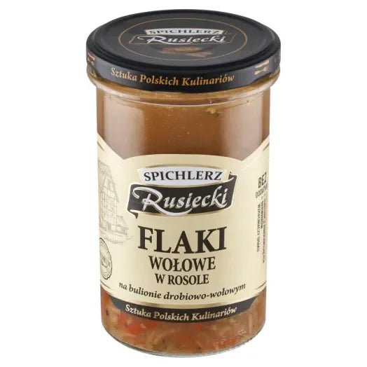 Rinderpansen in Brühe - Flaki wołowe w rosole 470g - Spichlerz Rusiecki - Polskashop24