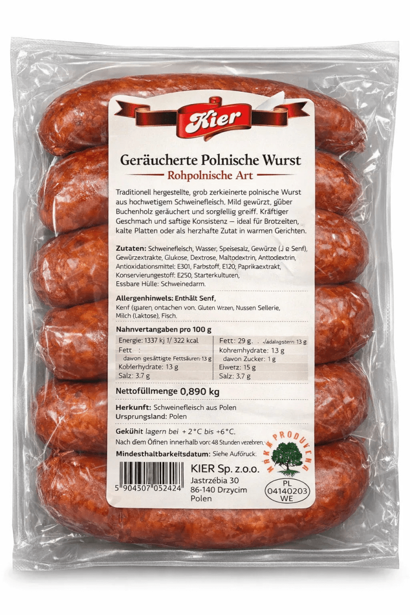 Rohpolnische Wurst Wedzona ca.880g - Polskashop24