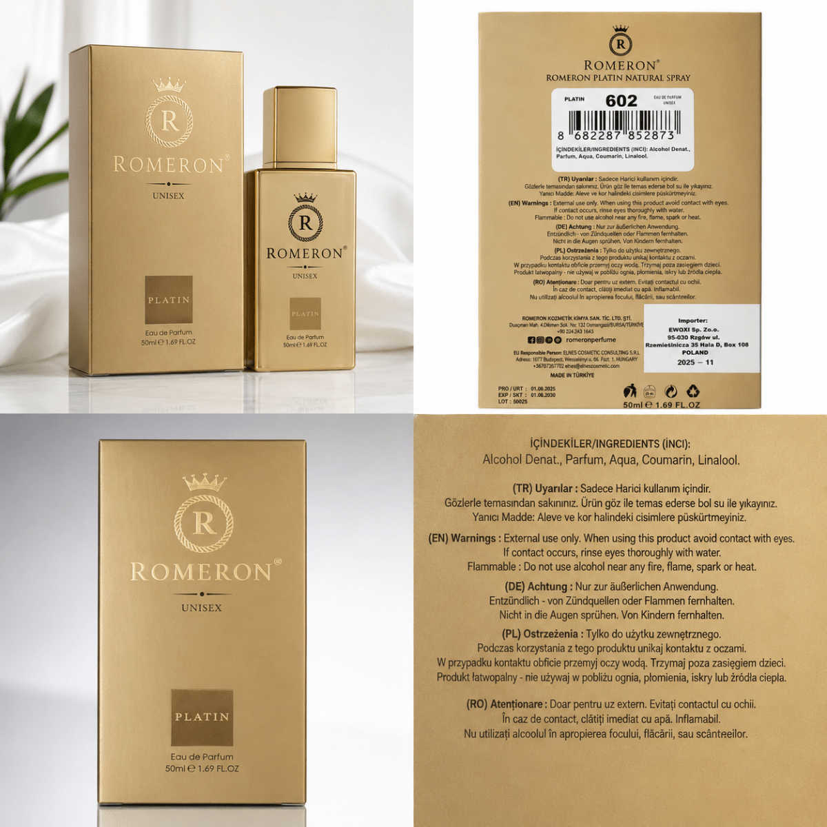 ROMERON Platin 602 Eau de Parfum Unisex 50ml - Polskashop24