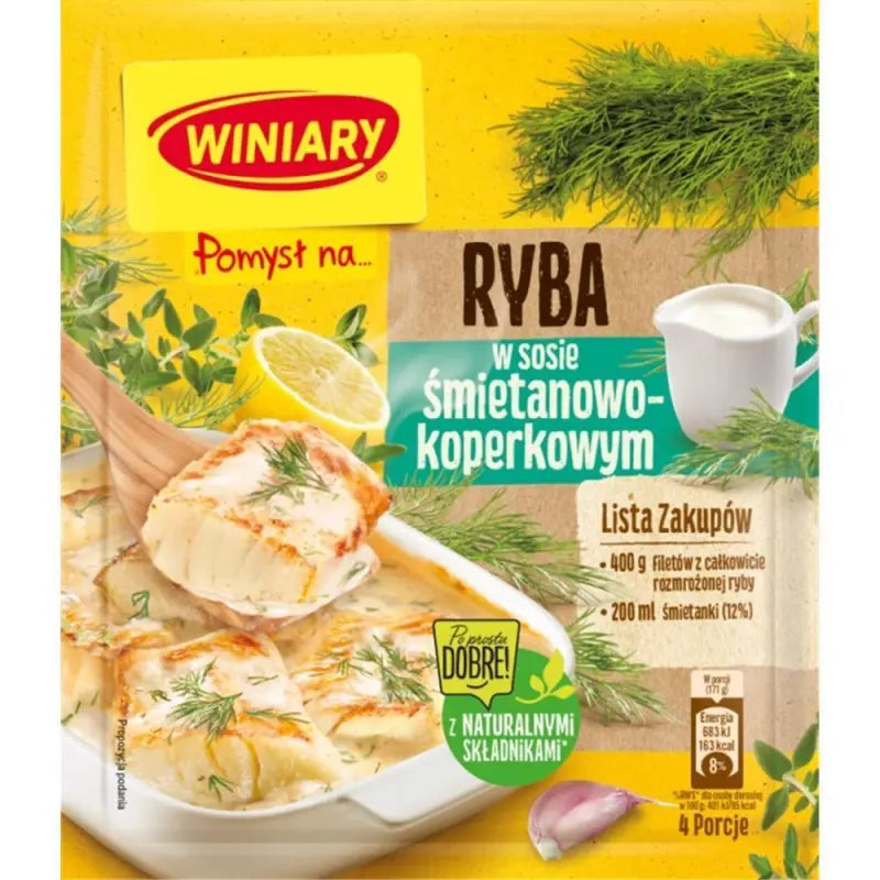 Winiary Ryba w Sosie Smietanowo-Koperkowym Fix Fisch mit Dill-Sahnesoße 32g Gewürzmischung für Fischgerichte