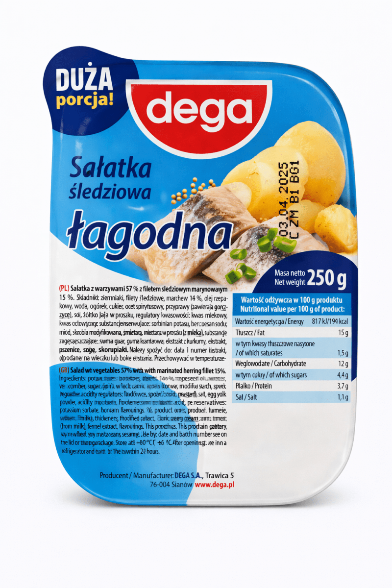 Sałatka śledziowa Łagodna 250g / Milder Heringsalat – Dega - Polskashop24
