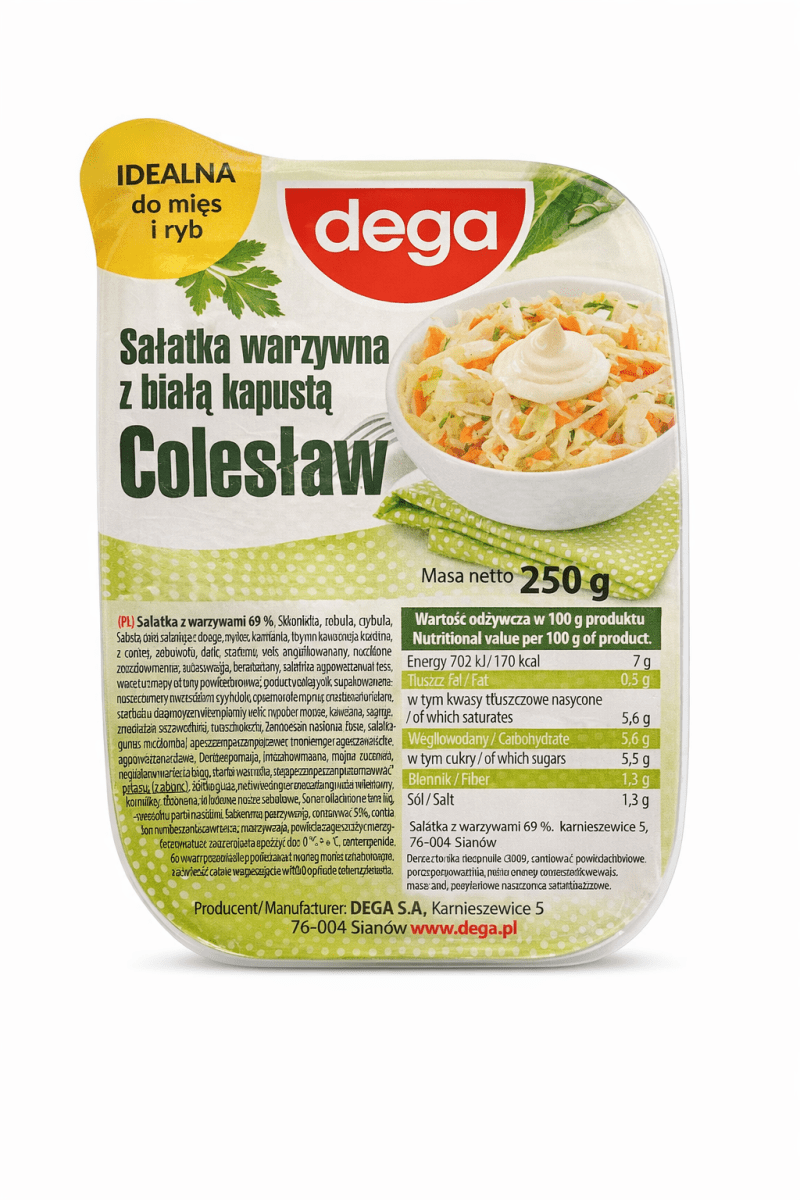 Sałatka Warzywna Coleslaw z Białą Kapustą 250g / Krautsalat Coleslaw – Dega - Polskashop24