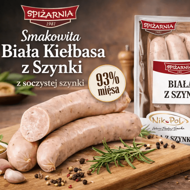 Schinkenweißwurst Kielbasa Biala z Szynki 600g - Nik - Pol - Polskashop24