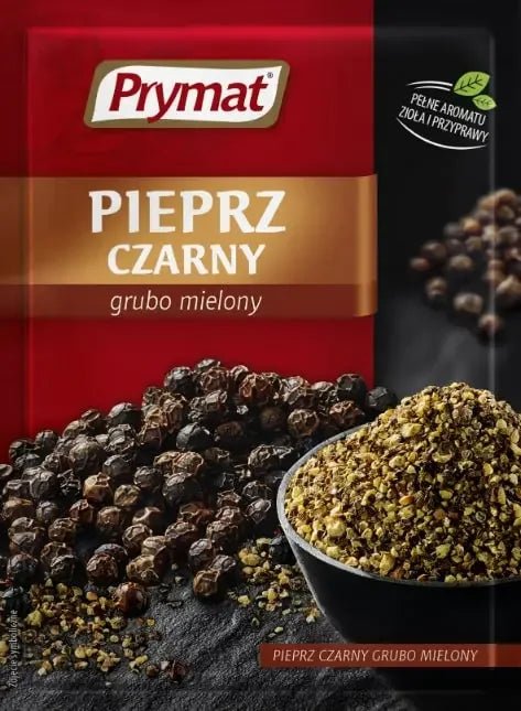 Schwarzer Pfeffer grob gemahlen Pieprz czarny grubo mielony 15g - Prymat - Polskashop24