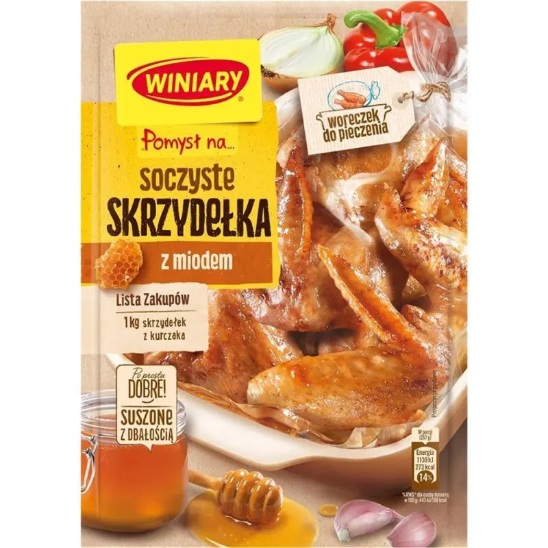 Winiary Soczyste Skrzydelka z Miodem Fix für Chicken Wings mit Honig 28g Gewürzmischung süß-würzig