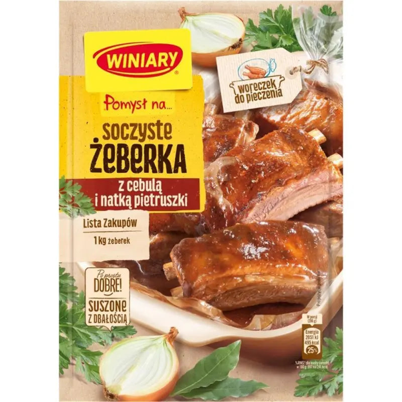 Winiary Soczyste Zeberka z Cebulka Fix für saftige Rippchen 28g Gewürzmischung mit Raucharoma