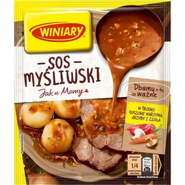 Winiary Sos Mysliwski Jägersoße 30g Jak u Mamy - Polnische Instant-Jägersoße mit Pilzen und Speck von Nestlé