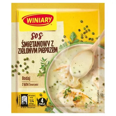 Winiary Sos Smietanowy Sahnesoße mit Grünem Pfeffer 30g - Polnische Instant-Sahnesoße von Nestlé