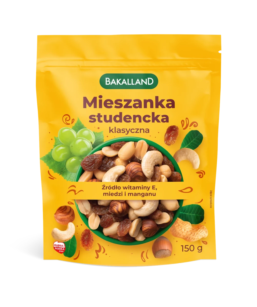Studentenfutter mit Mandeln Mieszanka Studencka 100g - Bakalland - Polskashop24