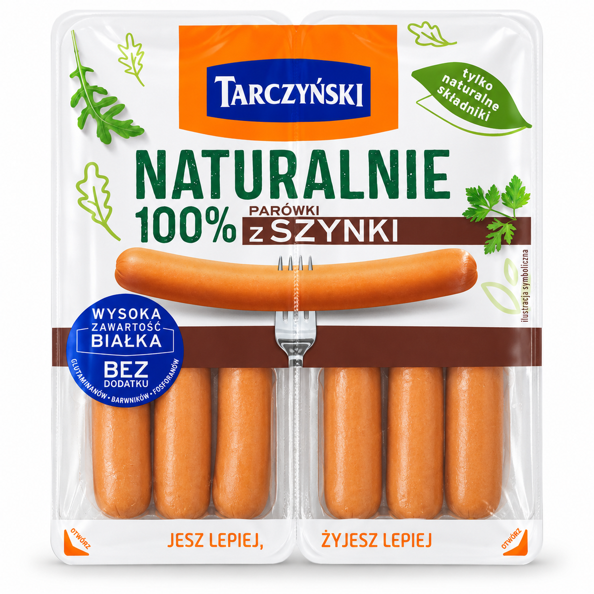 Tarczyński Naturalnie 100% Parówki z Szynki 200 g