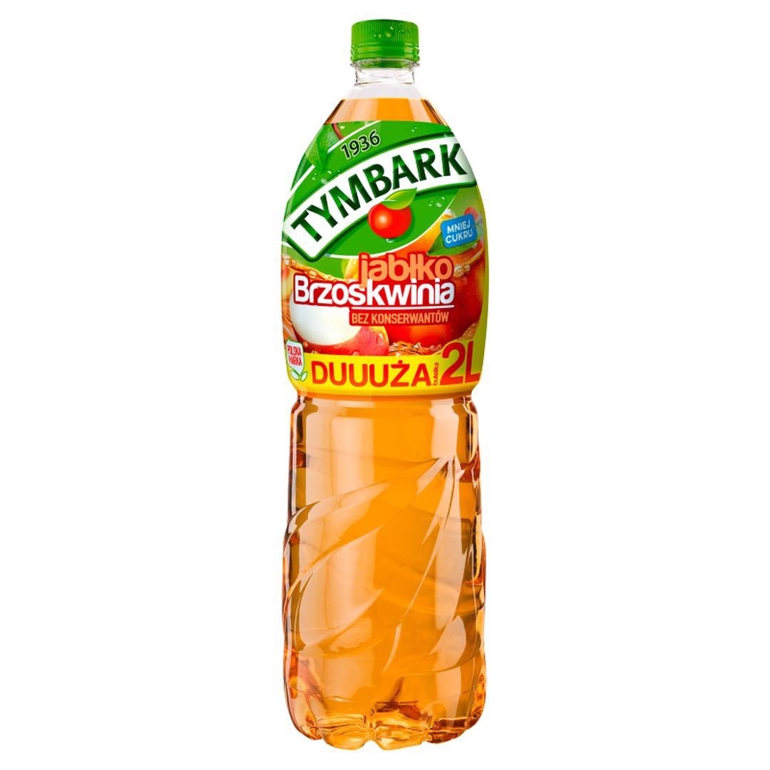Tymbark Apfel - Pfirsich Saft 2L - Napój Jabłko Brzoskwinia (zzgl. 0,25€ Pfand) - Polskashop24.de - Online Supermarkt mit Lebensmittel aus Polen