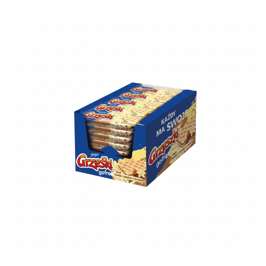 Waffelriegel Gofree Vanille - Schoko - Nuss Karton 35x33g - Grześki - Polskashop24