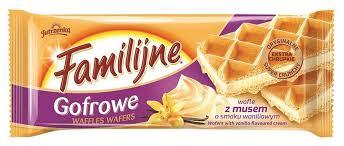 Waffeltüten mit Vanillemousse - Wafle gofrowe z musem waniliowym Familijne 130g - Jutrzenka - Polskashop24