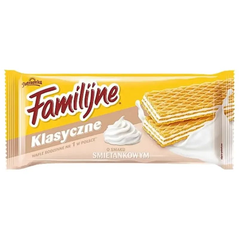 Wafle o smaku smietankowym Familijne - Waffeln mit Sahnegeschmack 180g Jutrzenka - Polskashop24