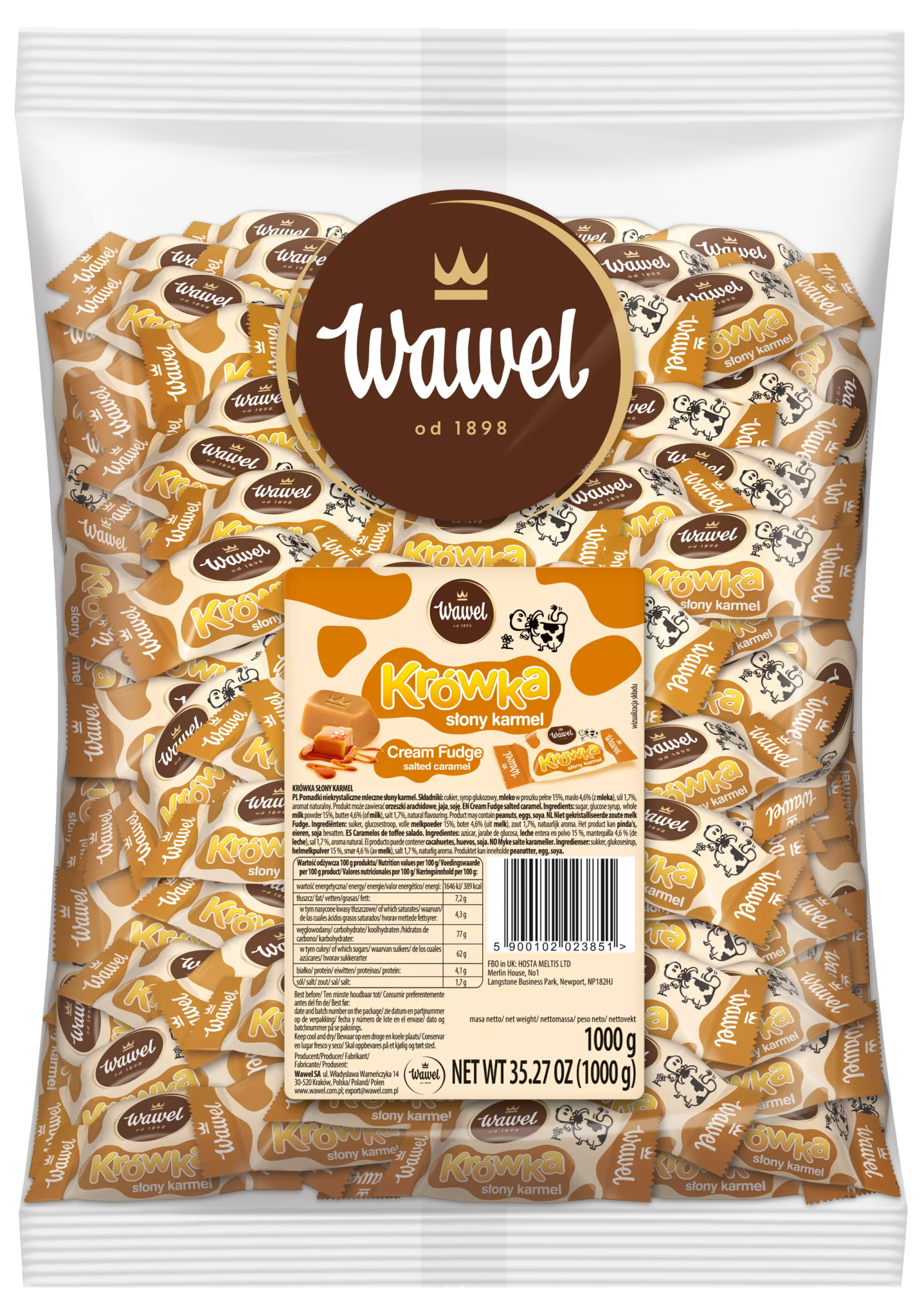 Wawel Krówka Słony polnische Kuhbonbons ''Salzkaramell'' 1kg - Polskashop24.de - Online Supermarkt mit Lebensmittel aus Polen