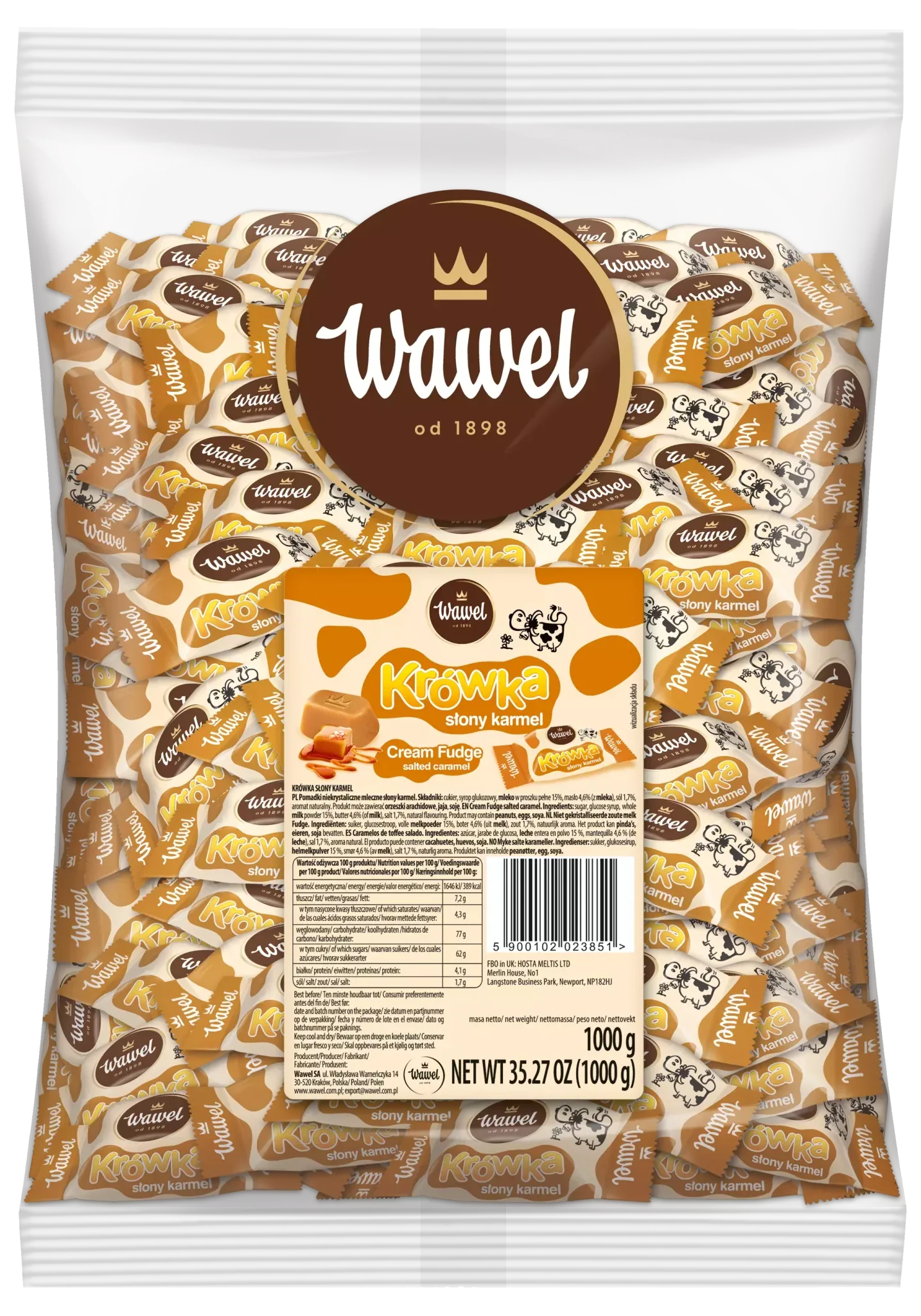 Wawel Krówka Słony polnische Kuhbonbons ''Salzkaramell'' 1kg - Polskashop24.de - Online Supermarkt mit Lebensmittel aus Polen