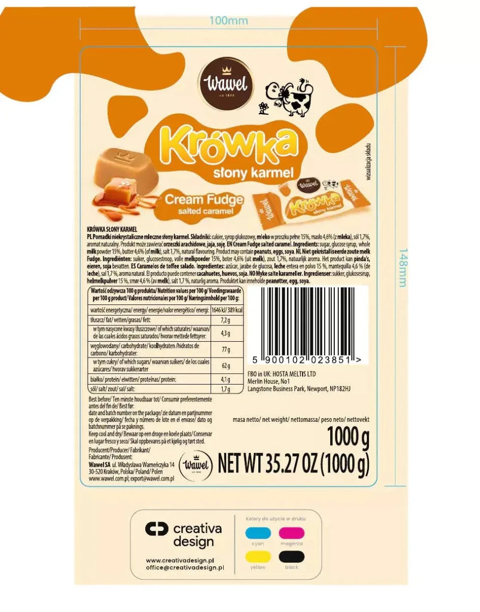 Wawel Krówka Słony polnische Kuhbonbons ''Salzkaramell'' 1kg - Polskashop24