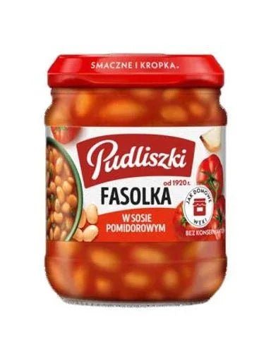 Weiße Bohnen in Tomatensauce - Fasolka w sosie pomidorowym 450g - Pudliszki - Polskashop24