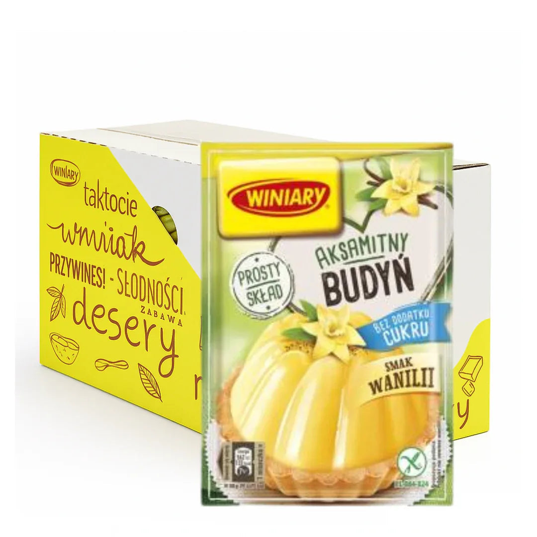 Winiary Aksamitny budyń bez dodatku cukru smak wanilii 35g x 30 Stück - Vanillepudding ohne Zuckerzusatz kaufen - Polskashop24