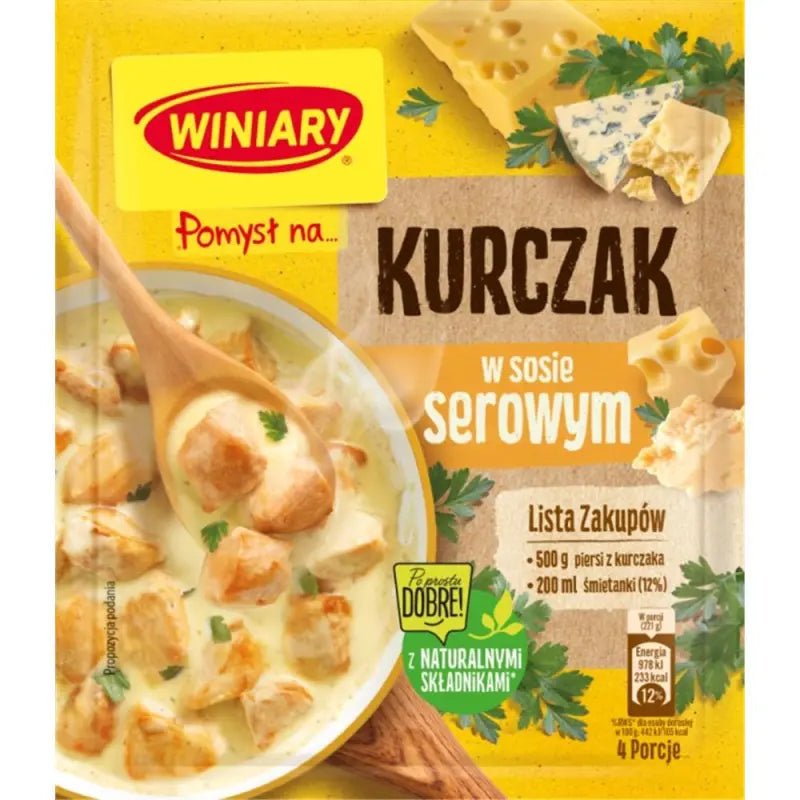 Winiary Kurczak w Sosie Serowym - Fix Hühnchen in Käsesoße 28g kaufen - Polskashop24.de - Online Supermarkt mit Lebensmittel aus Polen