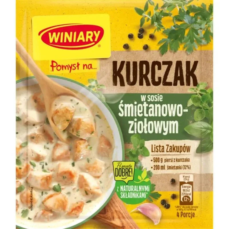 Winiary Kurczak z Sosem Ziołowo - Śmietanowym - Fix Hähnchen mit Kräuter - Sahne - Soße 30g kaufen - Polskashop24.de - Online Supermarkt mit Lebensmittel aus Polen
