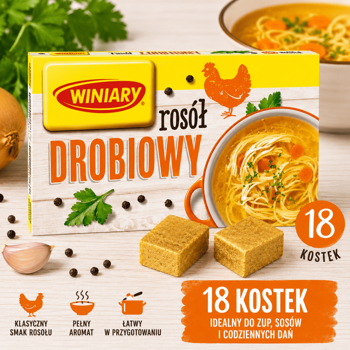 Winiary Rosół Drobiowy (Hühnerbrühe Würfel) 180 g - Polskashop24