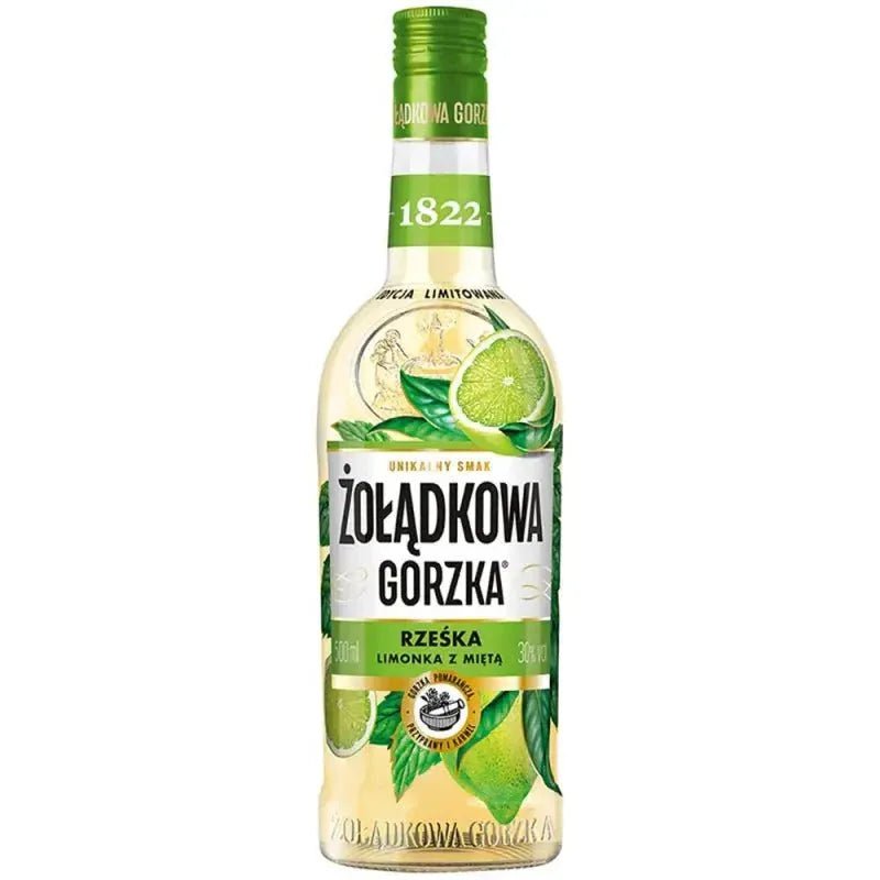 Zoladkowa Gorzka Limonka i Mieta - Polnischer Kräuterlikör mit Limette & Minze 28% Vol. 500ml - Polskashop24