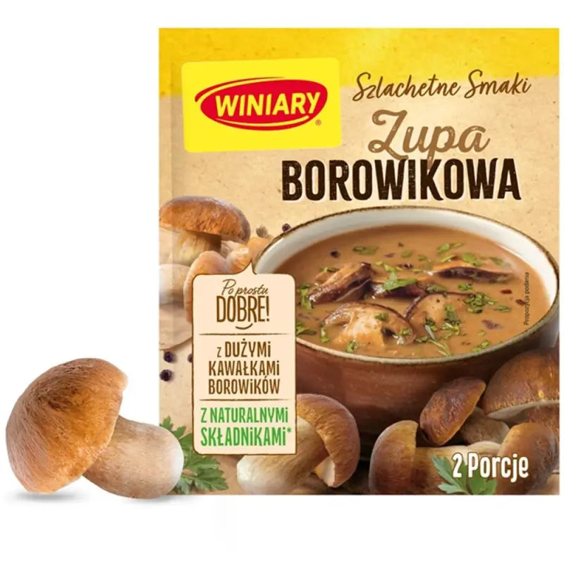 Winiary Zupa Borowikowa Steinpilzsuppe 44g - Polnische Instant-Steinpilzsuppe mit 6,5% Steinpilzen von Nestlé