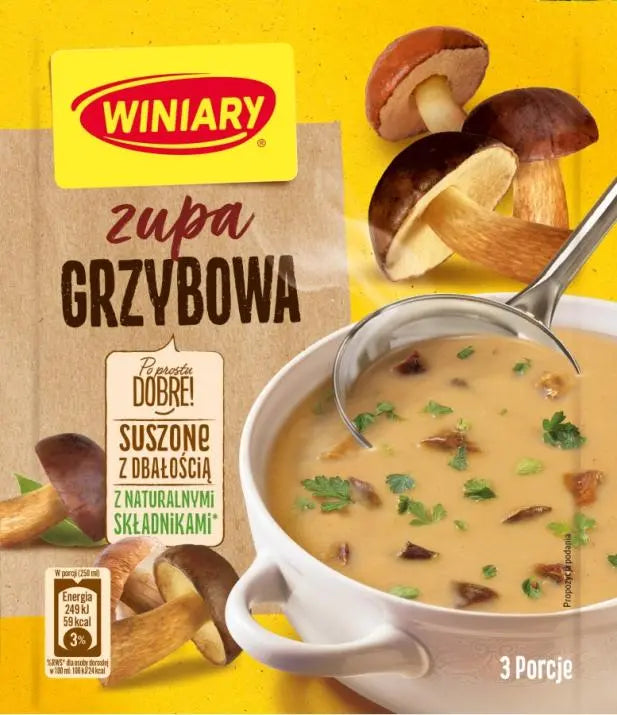 Winiary Zupa Grzybowa Pilzsuppe 48g - Polnische Instant-Pilzsuppe mit Steinpilzen von Nestlé