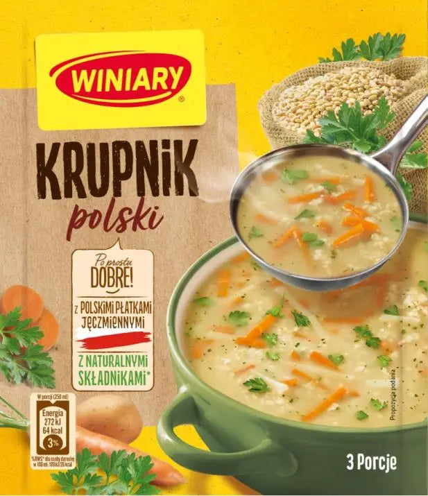 Winiary Zupa Krupnik Polski Graupensuppe 59g - Polnische Instant-Graupensuppe mit Gerstenflocken von Nestlé