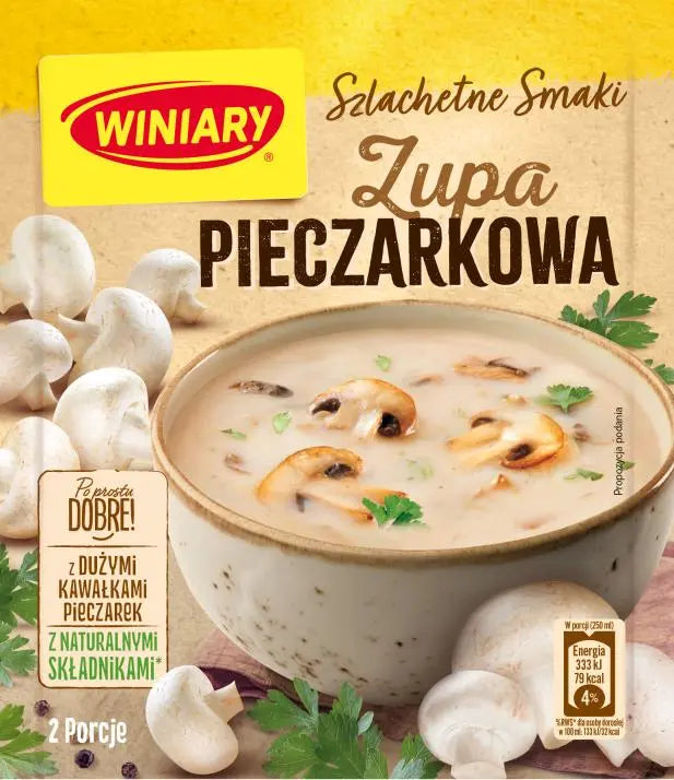 Winiary Zupa pieczarkowa Champignonsuppe 44g - Polnische Instant-Champignonsuppe mit 15,5% Pilzen von Nestlé