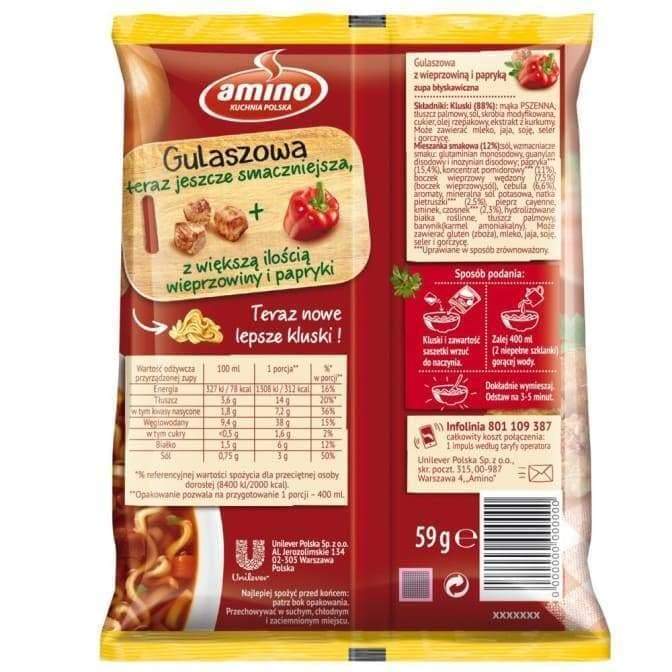 Amino Gulaszowa ''Gulasz'' Instant Suppe 59g - Polskashop24.de - Online Supermarkt mit Lebensmittel aus Polen