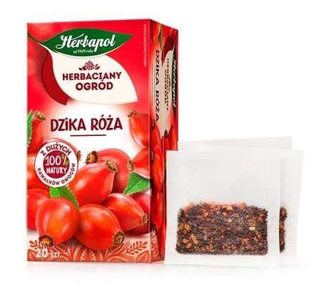 Herbapol Dzika Roza Hagebuttentee Früchte und Kräutertee 80g (20 Beutel) - Polskashop24.de - Online Supermarkt mit Lebensmittel aus Polen